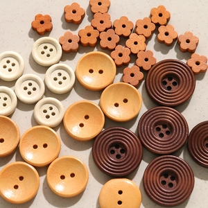 Botones de Madera Natural Vintage Formas Redondas Florales Para Creación de Joyas DIY Costura Botones de Decoración Pulidos