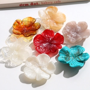 Barrettes à fleurs vintage en résine, grandes pinces à cheveux aux motifs marbrés