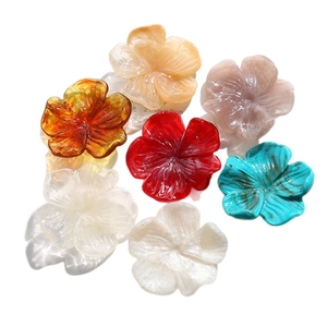 Charmantes fleurs rétro en résine marbrée et couleurs assorties pour accessoires cheveux DIY
