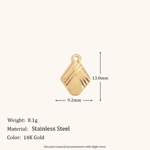 Spécifications détaillées de taille pour le pendentif en acier inoxydable plaqué or 14K