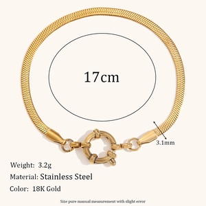 Detalles de la pulsera de cadena de serpiente de acero inoxidable de 18K y 3,1 mm