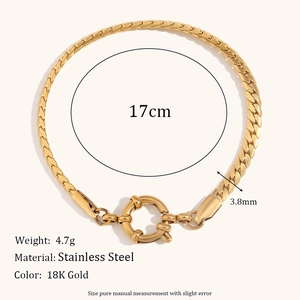 Especificaciones de tamaño para la pulsera de cadena de serpiente bañada en oro 18K