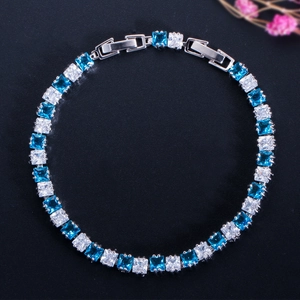 Luxus Kupfer Zirkonia Tennisarmband Für Damen Quadratschnitt AAA Zirkonia Stein Vergoldet Mode Schmuck Geschenk Elegantes Handgelenk Schmuck