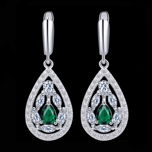 Luxueuze Koperen Waterdruppel Oorbellen Met Micro Geplaveide Zirconia Stenen Voor Vrouwen Elegante Peervormige Sieraden Voor Feesten
