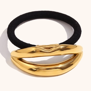 Elastico per Capelli a Forma di Labbra in Acciaio Inossidabile per Donna Placcato Oro Argento Supporto per Coda di Cavallo Accessori per Capelli