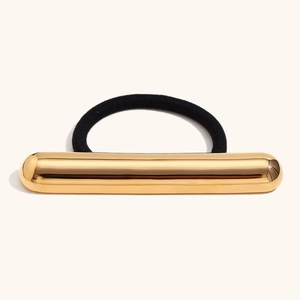 Élastique à Cheveux en Acier Inoxydable Minimaliste Barre Ronde pour Femme Plqué Or 18K Accessoires de Cheveux de Mode