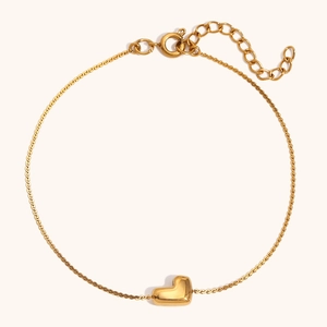 Minimalist 18K Gold Plated Stainless Steel Bubble Letter Bracelet For Women Fashion Polished Initial Chain Bracelet Jewelry