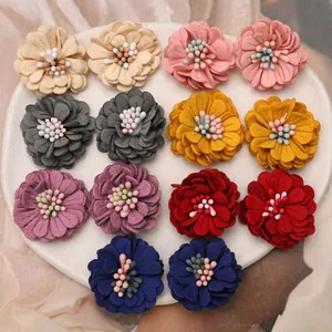 Handmade Fabric Daisy Flower DIY Accessories For Hair Clips Hats Shoes Headwear Patch Handcrafted Felt Flower Ornaments