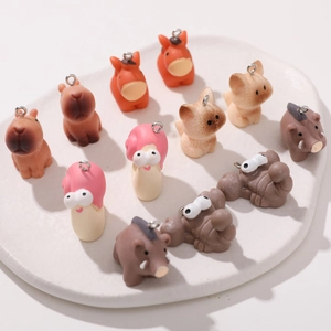Ciondoli animali in resina con capibara e lumaca per portachiavi fai-da-te creativi