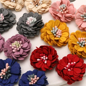 Handmade 3cm microfiber daisy flowers for DIY hairpins and headwear accessories