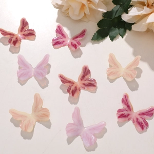 Mix of 3D resin butterfly charms with glitter and marble texture for DIY jewelry making