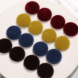 Bottoni rotondi in velluto in colori autunnali per accessori per capelli DIY e cappelli