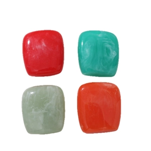DIY resin rectangular block beads with marble texture in four vibrant colors