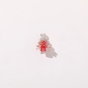Pink gradient resin Christmas tree pendant with transparent finish for DIY jewelry crafting