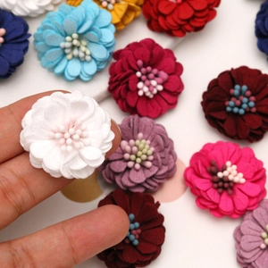 Handmade 3cm microfiber daisy flower accessories for DIY hair clips and decorations