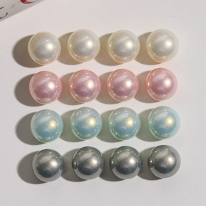 12mm iridescent gradient faux pearl round beads in white pink blue and grey for DIY jewelry