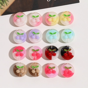 Sweet Cute Resin Cherry Round Beads DIY Jewelry Making Accessories For Earrings Bracelets Necklaces Cartoon Fruit Beads