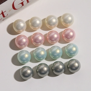 12mm iridescent mermaid gradient faux pearl cabochons in Morandi colors for DIY jewelry