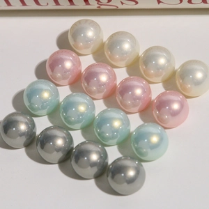 12mm Mermaid Iridescent Gradient Faux Artificial Pearl Acrylic Beads For DIY Jewelry Making Earrings Handmade Minimalist Fashion Accessories