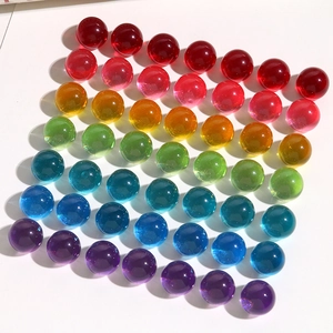 Colorful 14mm transparent round resin beads in rainbow assortment for DIY jewelry making