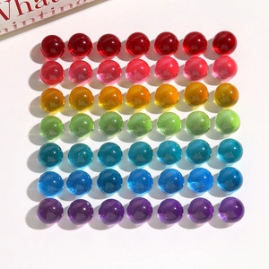 Colorful 14mm round jelly resin beads in clear rainbow colors for DIY jewelry making