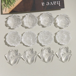 Resin Flower Charms For DIY Jewelry Making Matte Frosted Tulip Rose Daisy Shapes Decorative Accessories For Phone Case