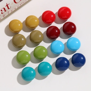 Set of 16 colorful 18mm round resin dome cabochons for DIY earrings and jewelry making