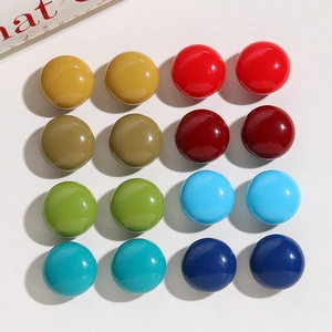 16-piece set of 18mm colorful resin cabochons with a glossy finish for DIY jewelry crafts