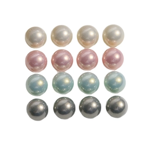 12mm iridescent mermaid faux pearl round cabochon beads for DIY jewelry making in 4 colors