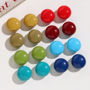 Colorful 18mm round resin beads for DIY earring studs and phone case decoration