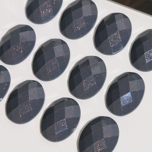 Oval faceted resin stones with glitter gold dust for DIY earrings and jewelry making