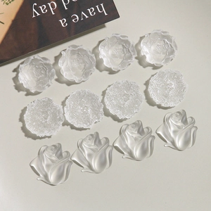 Matte resin tulip and rose flower charms for DIY jewelry and phone case crafts