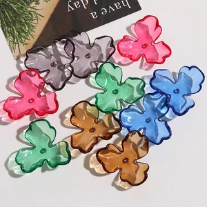 Transparente Acryl Tulpe Blume Charms DIY Ohrringe Handyhülle Zubehör Bunte Blütenblatt Perlen Schmuckherstellung