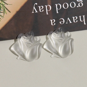 Detailed close-up of matte resin tulip and rose charms for DIY jewelry and phone cases
