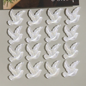 Lot de breloques oiseaux en résine irisée pour bijoux DIY et décoration de coques