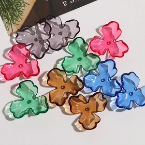Bunte transparente Acrylperlen in Tulpenform für DIY-Schmuck und Ohrringherstellung