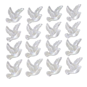Lot de 16 breloques hirondelles en résine blanc nacré pour boucles d'oreilles et bijoux DIY