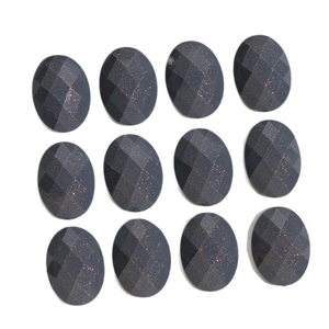 Oval glitter resin cabochons with multifaceted diamond-cut finish for jewelry making