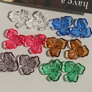 Ensemble de perles tulipes transparentes colorées pour bijoux DIY et boucles d'oreilles