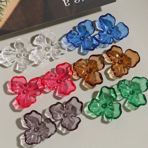 Perles de fleurs de tulipes translucides multicolores pour la création de bijoux DIY
