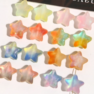 Frosted gradient star-shaped resin beads for DIY bracelets and jewelry making