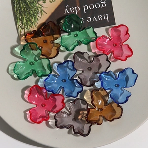 Translucent colorful tulip flower acrylic beads for DIY jewelry and earring making