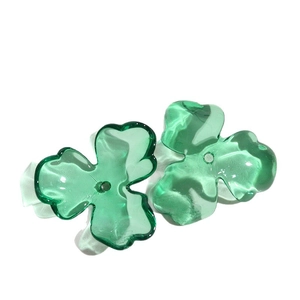 Transparente grüne Tulpenblüte Acryl-Anhänger mit Loch für DIY-Ohrringherstellung