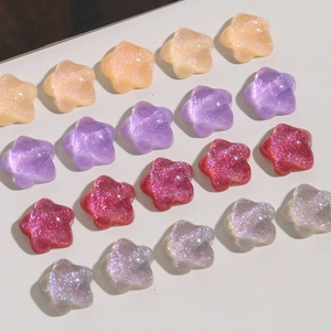 Glitter star resin charms in multiple colors for DIY handmade jewelry and earring making