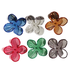 Colorful large acrylic four-petal flower charms for DIY jewelry and earring accessories
