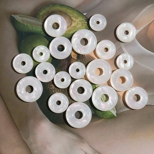 Iridescent round mother of pearl beads for DIY jewelry making in various sizes