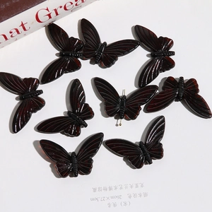 Vintage Amber Butterfly Acrylic Charms For DIY Earring Phone Case Jewelry Making Accessories Sophisticated Butterfly Beads