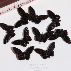 Translucent dark brown butterfly acrylic beads for DIY earring and jewelry making