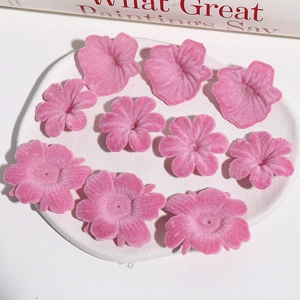 Charm's fleurs floquées roses pour la création de bijoux DIY et accessoires cheveux