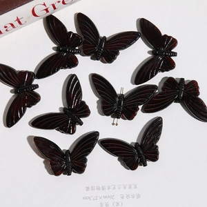 DIY translucent dark red acrylic butterfly beads for jewelry making and crafting